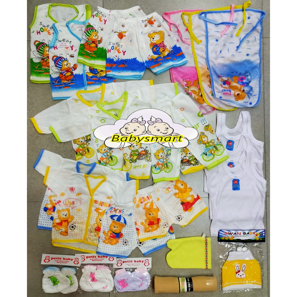 Babysmart - Paket Hemat Perlengkapan Baju Bayi Baru Lahir (New Born) / PAKET TOPI