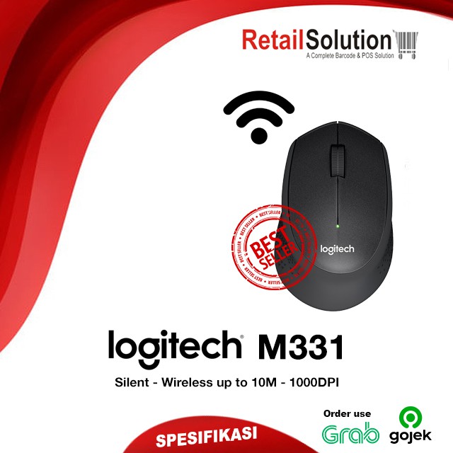 Mouse Wireless Silent USB - Logitech M331 / M-331 / M 331 Garansi Resmi