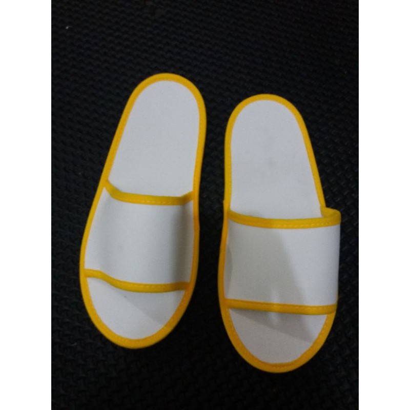 COSTUM SABLON SANDAL LANTAI /HOTEL # SLIPPERS SEPOND 4 ML MIN ORDER 100 PASANG-List kuning