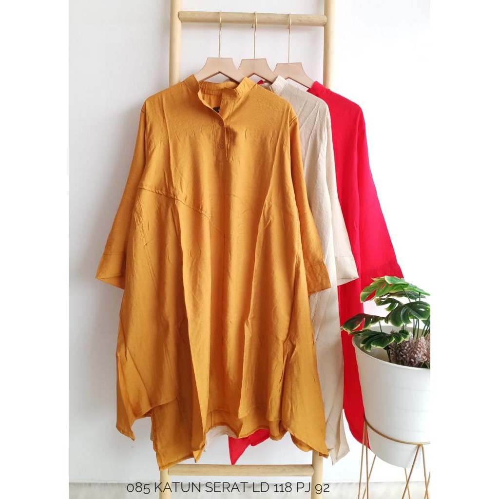 blus katun serat import plisket