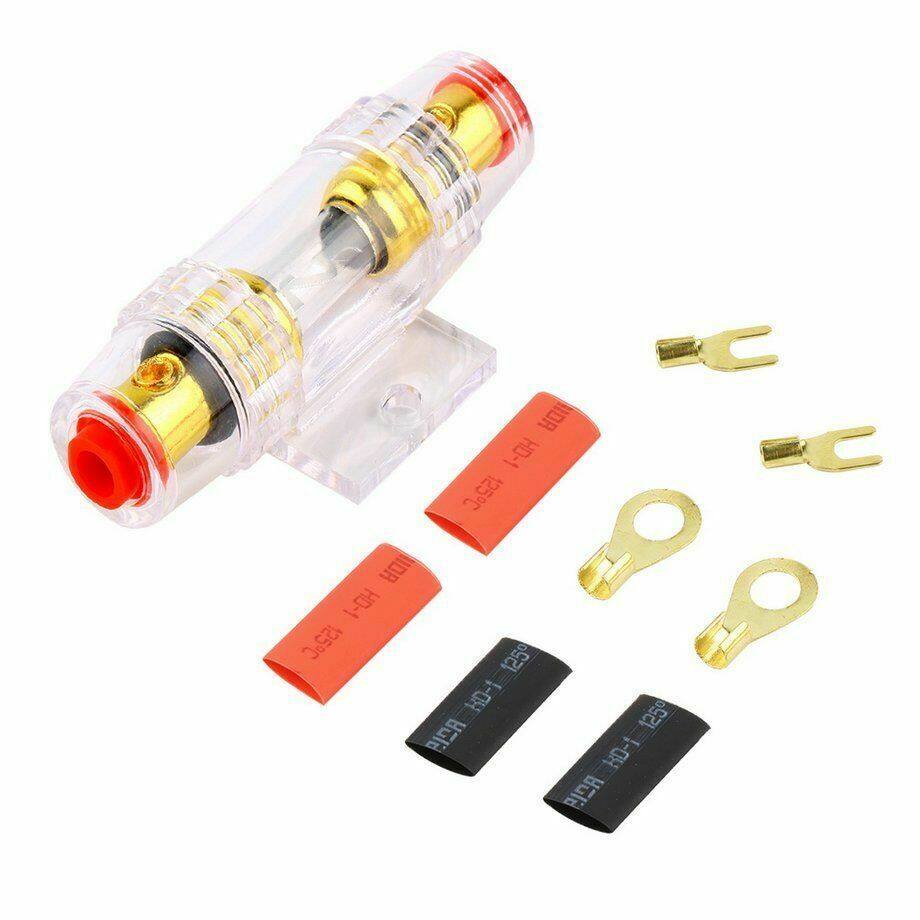 1500w 60 AMP Fuse Holder 8GA Kabel Listrik Subwoofer Speaker Audio Mobil Kawat Pengkabelan Kabel Amplifier Instalasi Kabel RCA Kabel Listrik Fuse Kit