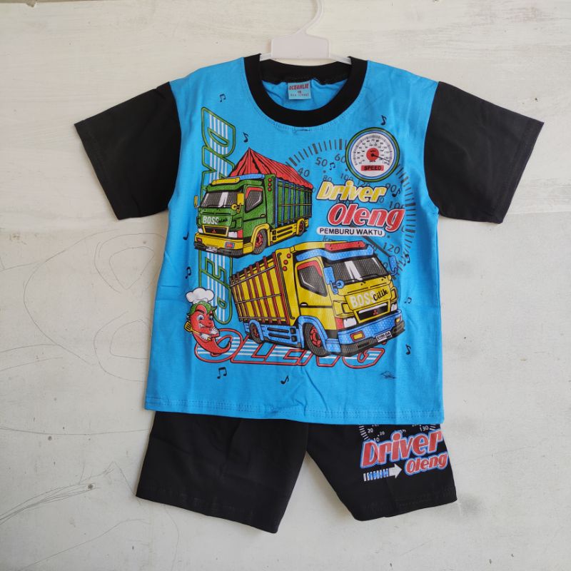 Setelan anak cowok 1 2 3 4 5 6 tahun truk truck oleng