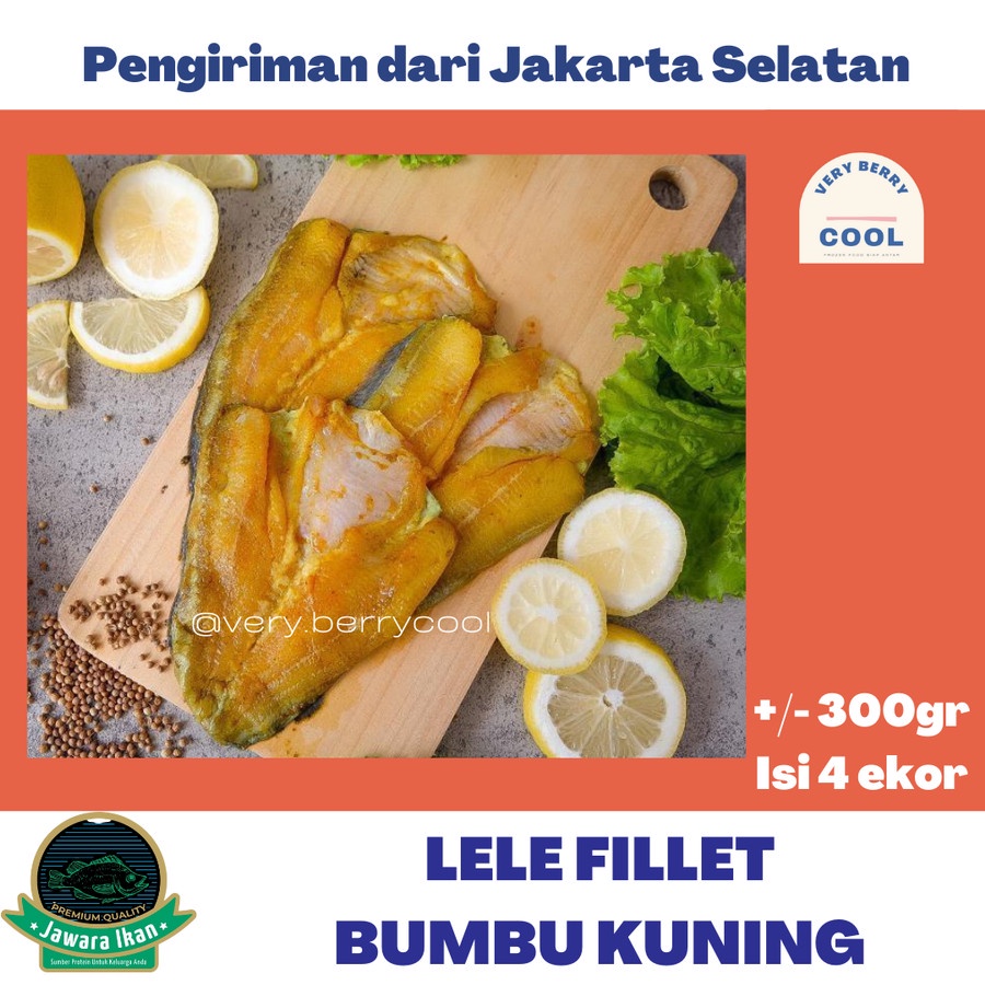 Ikan Lele Fillet Bumbu Kuning Filet siap Goreng isi 4 ekor