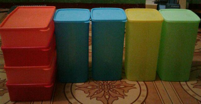 [indra Houseware]paket Toples Plastik Kotak Makan Set Isi 8pcs/toko$$