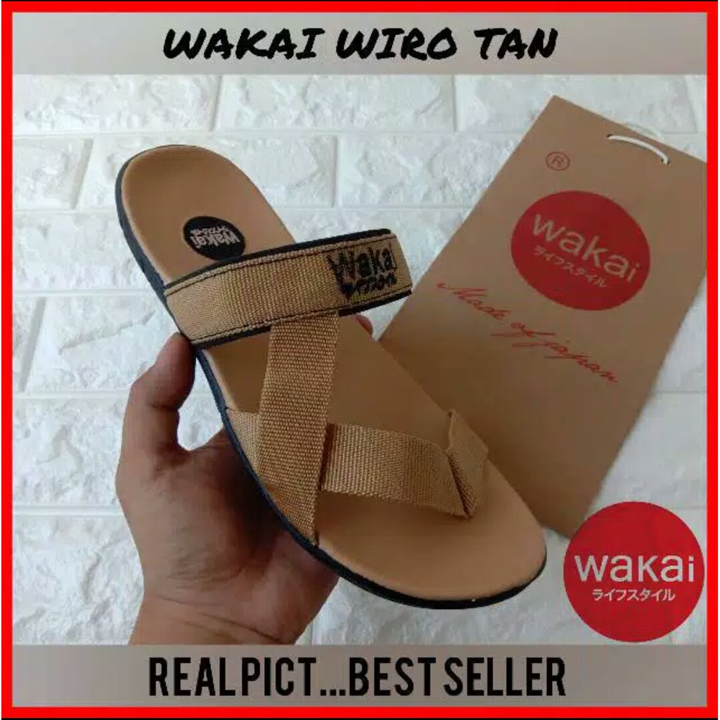 Sandal Wakai Pria Wanita Outdoor Gunung Casual. Sandal Selop Cowok Haji Umroh Promo Murah