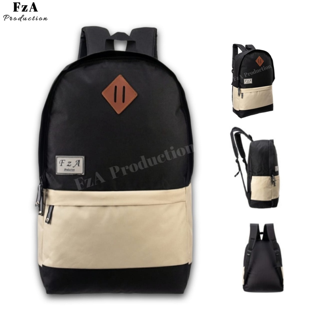 Tas Ransel Punggung Distro Casual Pria Wanita / Tas Ransel Laptop Original - FzA FREE Tas Slempang Kulit