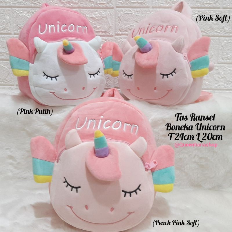 TAS ANAK UNICORN UKURAN KECIL DAN BESAR ASLI IMPORT/TAS SEKOLAH PAUD TK SD UNICORN LEMBUT/TAS BALITA