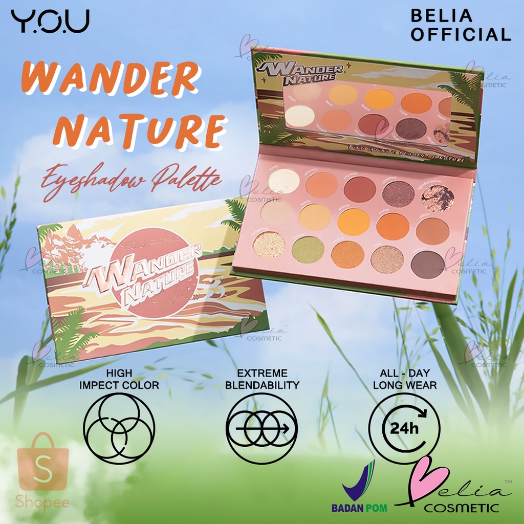 VINLA YOU Colorland Wander Nature Eyeshadow Palette | 15 Warna | BPOM HALAL