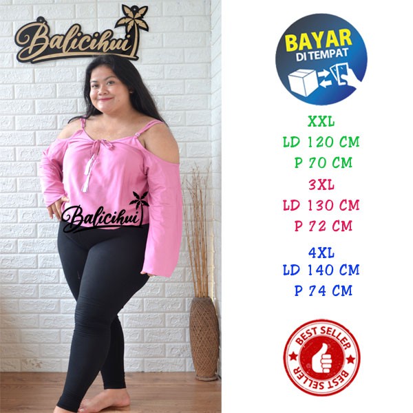 Balicihui Top Tassel Jumbo Atasan 4XL Tassel Jumbo Plus Size Big Size Blouse Wanita