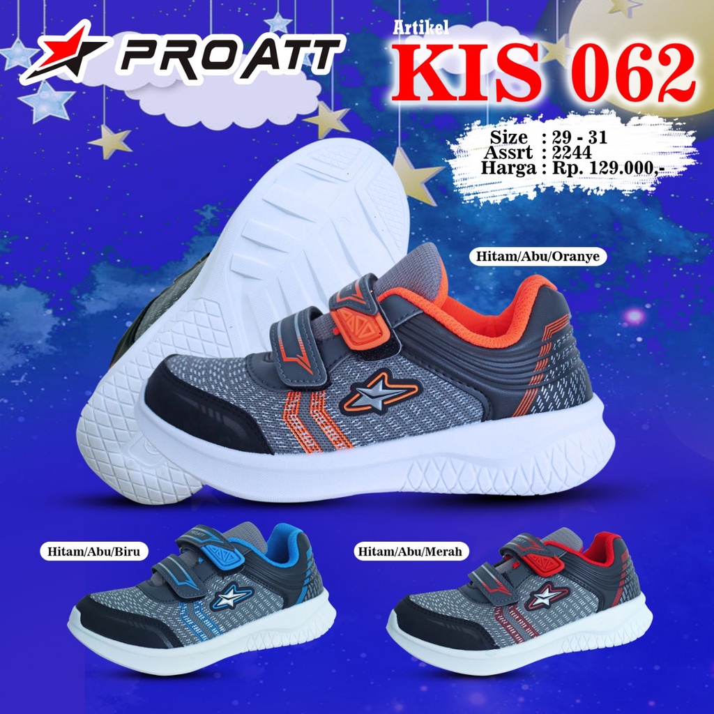 sogo SEPATU PRO ATT KIS 062 V &amp; PRO ATT LJX 02 SNEAKERS ANAK Sepatu Olahraga Lari Sepatu Sekolah Anak Original Murah