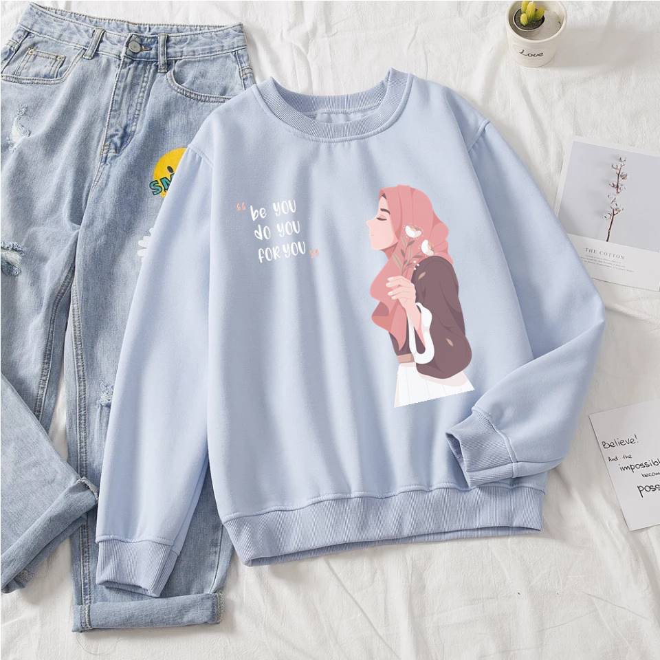 Be You Sweater Wanita Oversize Fleece Size  M - XXL