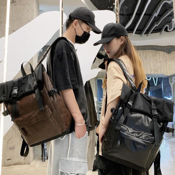 -SIAP KIRIM- TAS RANSEL KULIT PRIA TAS PRIA TAS KULIT PRIA BACKPACK PRIA BOSTON - HITAM
