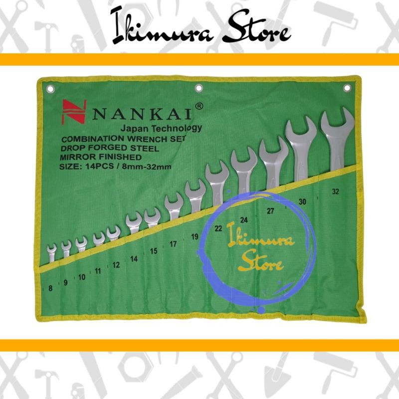 Kunci Ring Pas Set 14pcs 8-32mm NANKAI