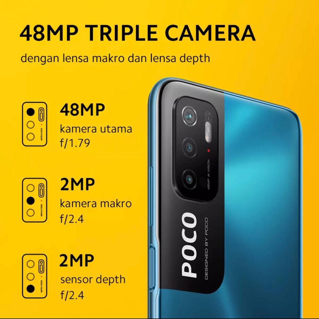 Xiaomi Poco M3 Pro 5G [4GB+64GB - 6GB+128GB] Demensity 700 - 48MP Triple Camera Resmi Indonesia