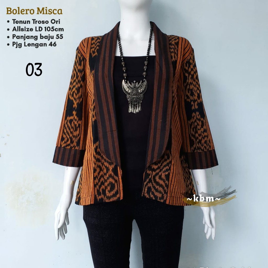 Atasan Bolero tania Misa ori tenun troso bolero kerja outer lengan