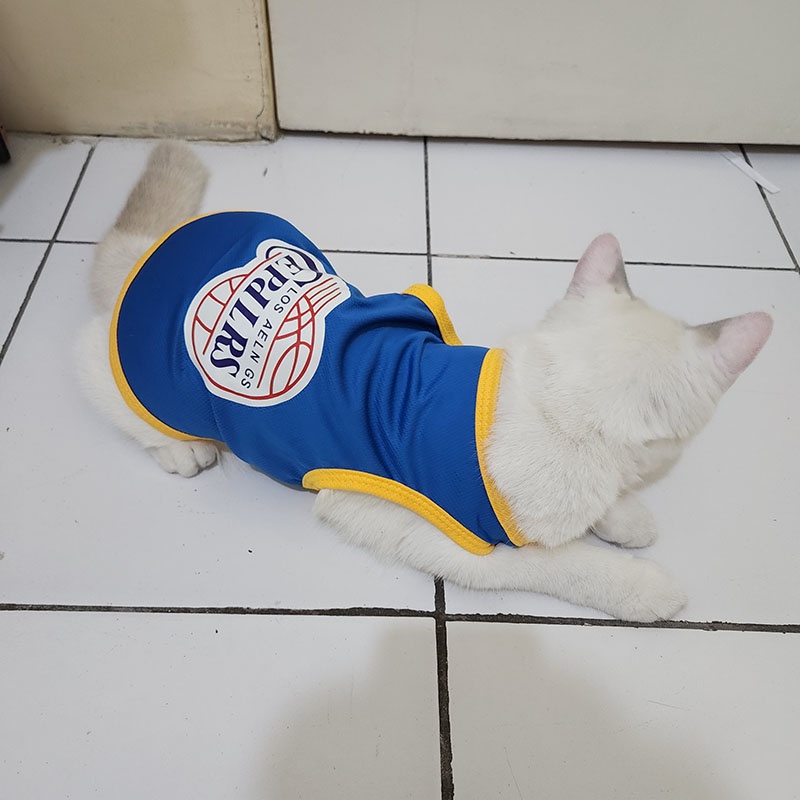 (COD) ready Baju Kucing Kaos Hewan Singlet Motif Garis Hewan Murah pencetakan