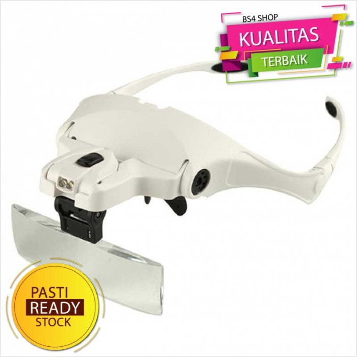 

Helm Kacamata Pembesar Reparasi Jam 5x Magnifier 2 LED - 9892B2 Putih