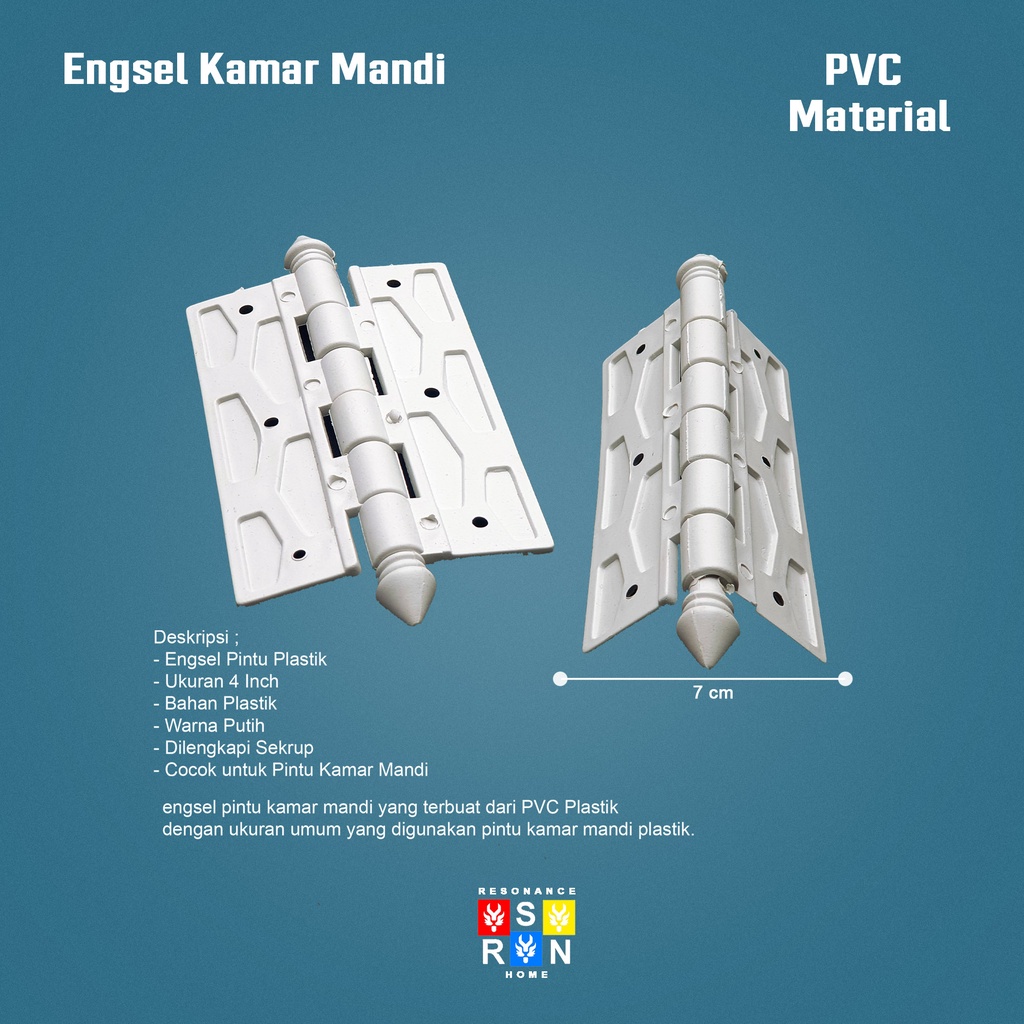 Engsel PVC Pintu Kamar Mandi 4&quot; / Engsel WC Toilet Tebal Resonance Home