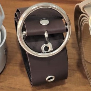 VANILLESHOP - Ikat Pinggang Wanita Ring Belt KOREA BELTIC EYELETS STRADY-OVO COKLAT