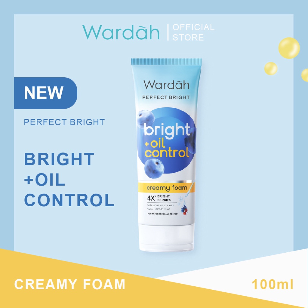 [NEW] Wardah Perfect Bright Creamy Foam Bright+Oil Control -Sabun Cuci Muka untuk Kulit Berminyak