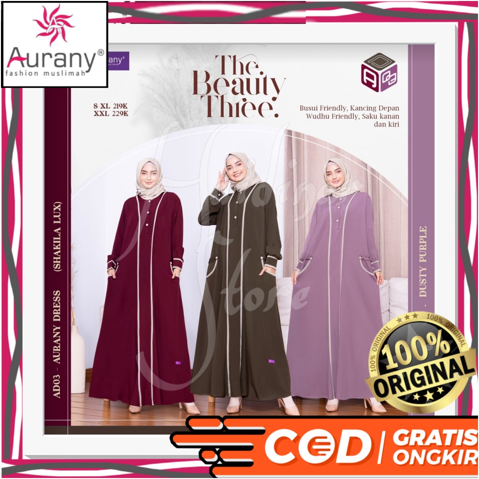 [Terbaru] Aurany Gamis Muslimah AD 03 Ready Maron L