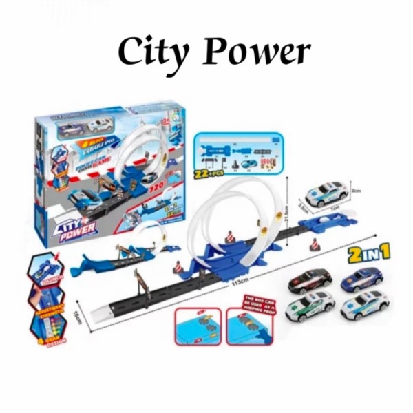 

POWER Racing pcs DIY CITY Mainan Promo 22 Murah EJECTION Track Anak Mobil