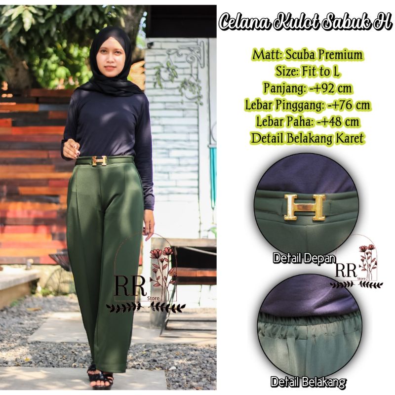 Kulot scuba premium model belt H Terlaris/Kulot wanita bahan scuba premium model Belt H Termurah