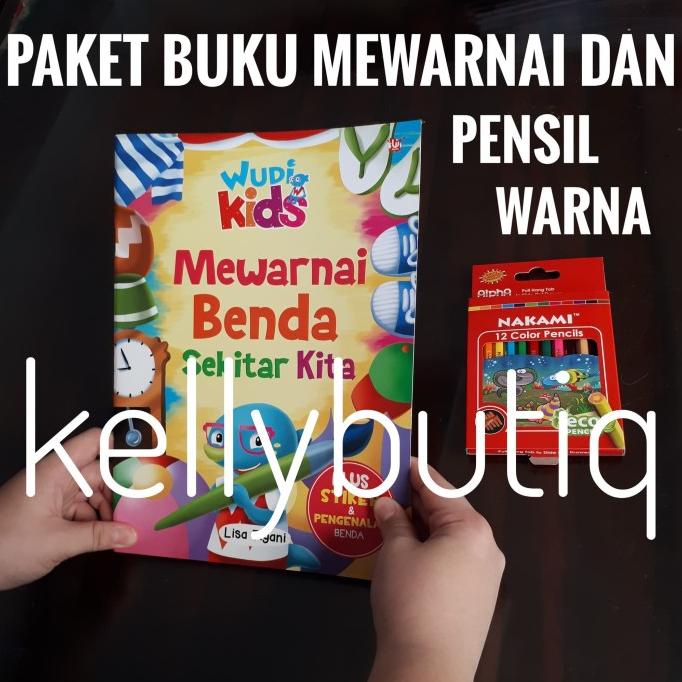 jual Paket Buku Keterampilan Mewarnai Benda, Stiker Set Pensil Warna