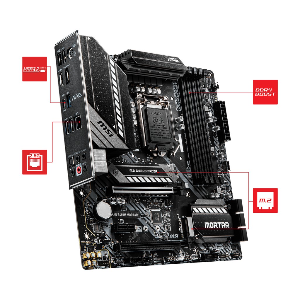 MSI MAG B460M Mortar (LGA1200, B460, DDR4, USB3.2, SATA3)