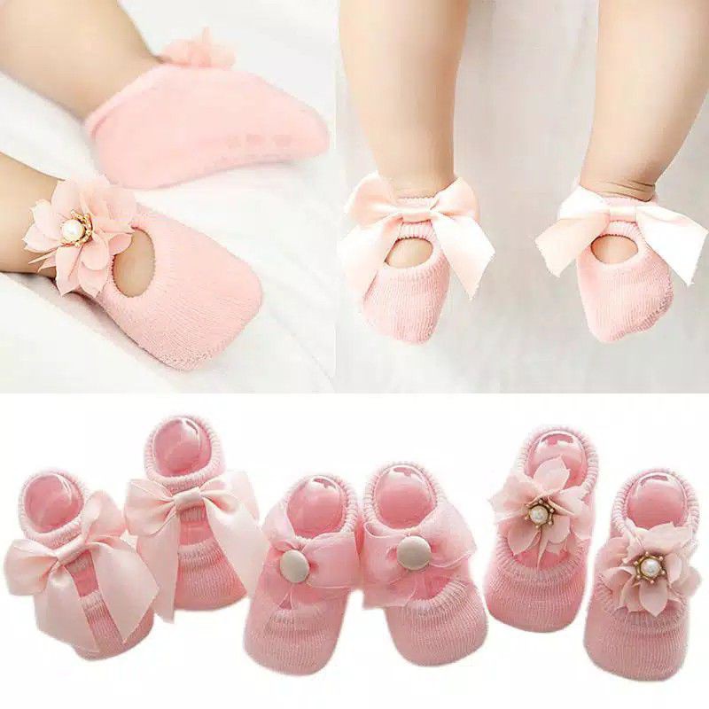 kaos kaki bayi newborn Pretty baby gilrs socks