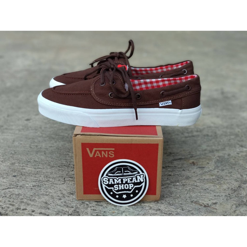 brown and white vans