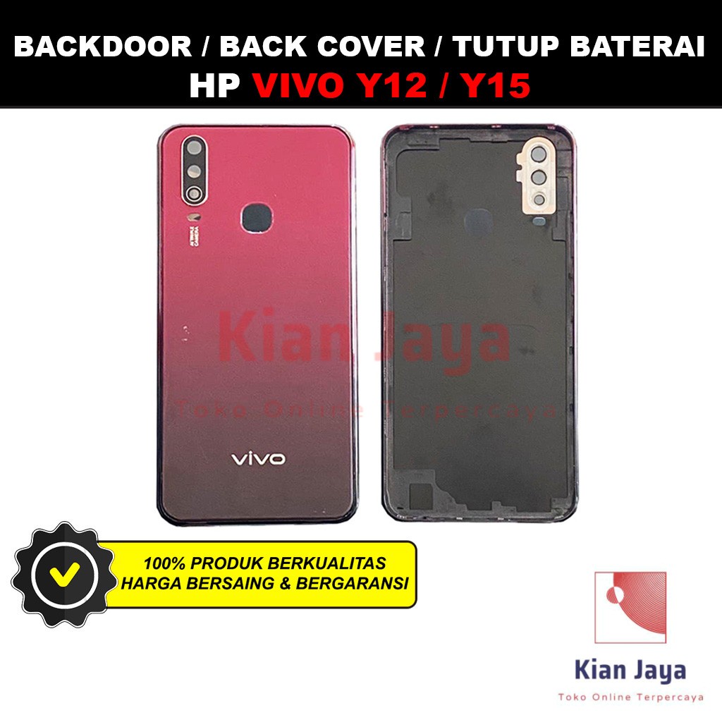 Backdoor Vivo Y12 Y15 Back Cover Tutup Belakang Baterai Cassing Casing Backcase Original