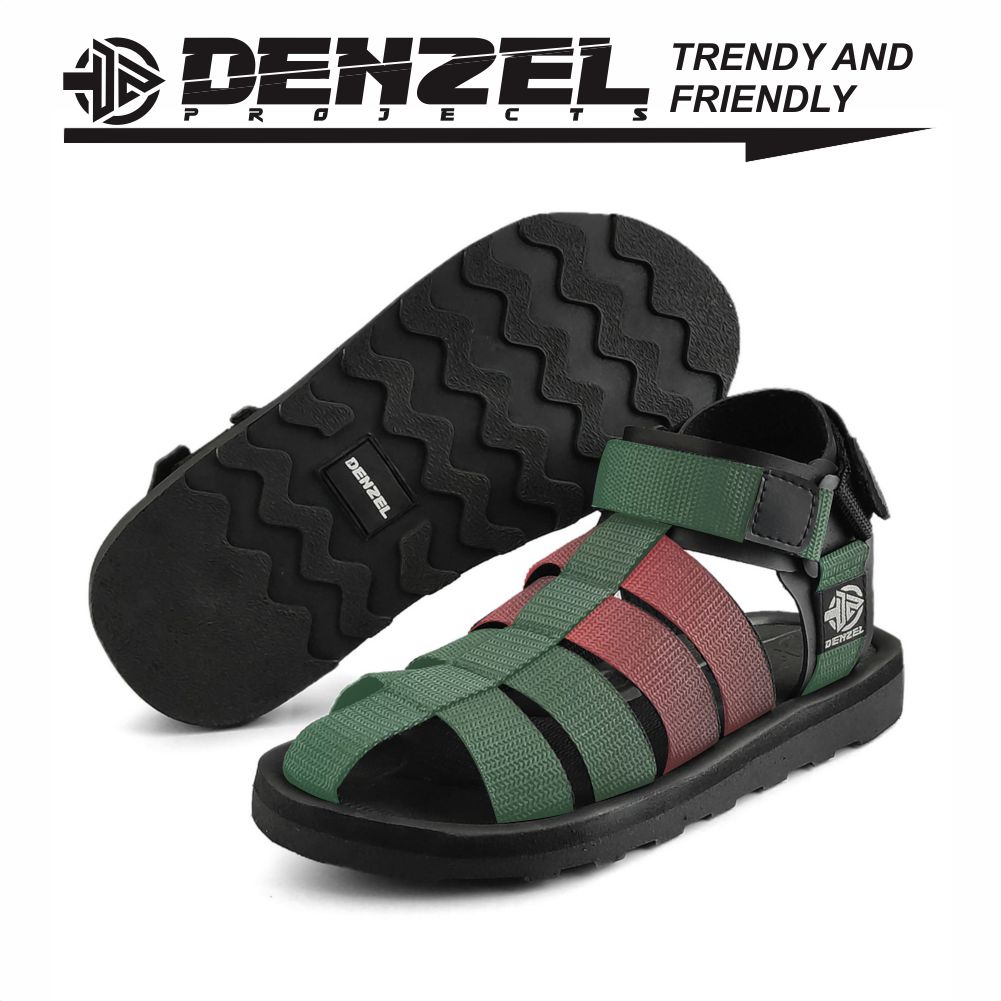 DENZEL DZ 024 GREEN Sandal pria - Sandal Gunung Pria - Sandal Hiking - Sandal Casual Pria Hijau Army