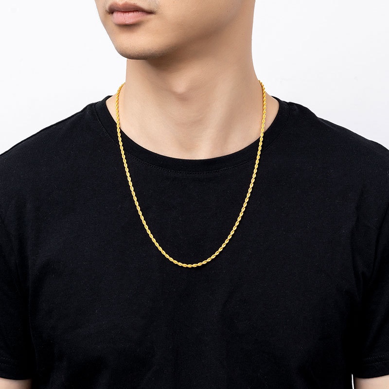 Kalung Rantai Model Twist Gaya Hip Hop Untuk Pria