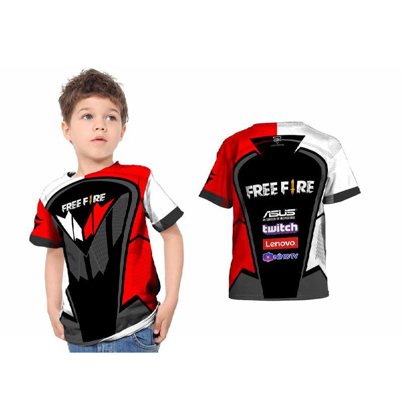 [DStore] Kaos Anak Unisex Esports Gamers Jersey FREE FIRE FullPrint