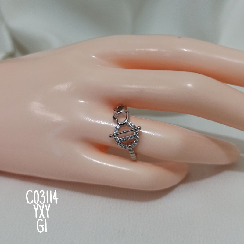 Cincin Yaxiya Love Warna Silver (size 5-7) C03114