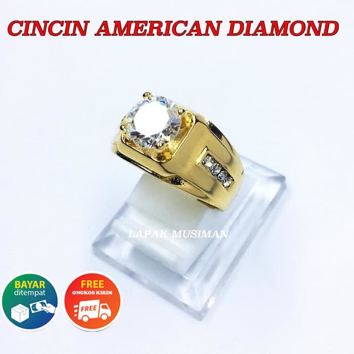 [Bayar di Tempat] CINCIN PRIA SUPER MEWAH AMERICAN DIAMOND - LIMITED STOCK - KODE 06 SILVER CINCIN TITANIUM ANTI KARAT BATU BERLIAN