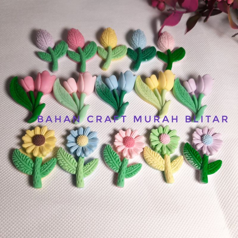 10 pcs clay serie bunga