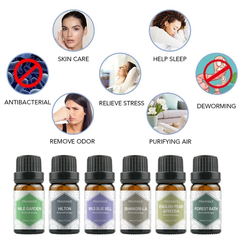 Essential Oil/Pengharum Ruangan/Aromatherapy/Minyak Esensial/Fragrance Oil Minyak Aromaterapi Aroma Pewangi Ruangan Humidifier Fragrance Olis Diffuser Aromaterapi 10ml Body Relax Skin Care Air Freshening