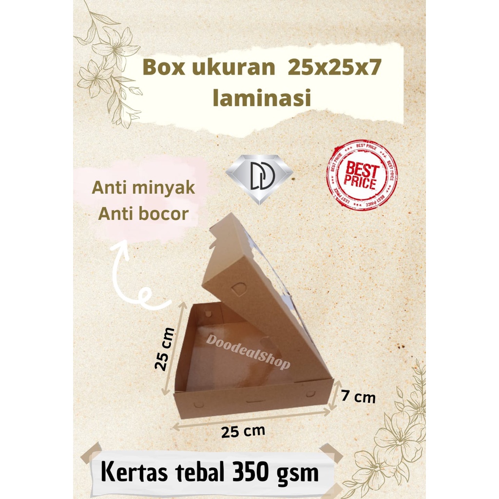 DUS KUE BROWNIES (1pak=10) 25x25x7 cm. Laminasi dalam, dus kue COD DUS KUE DUS DONAT DUS MAKANAN KEK