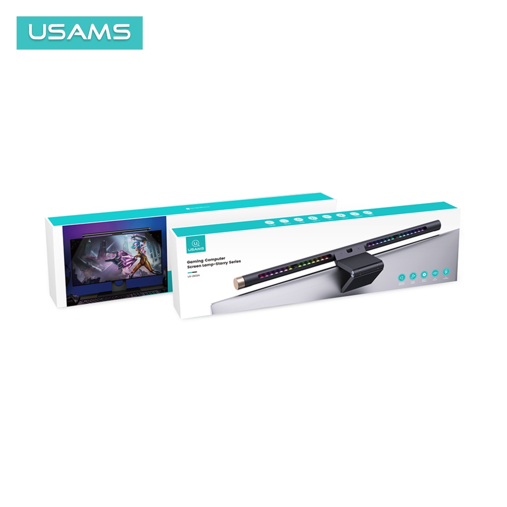 USAMS ZB224 Lampu Layar Monitor Aluminium Alloy Computer Gaming Screen Lamp Front Light + Back Light