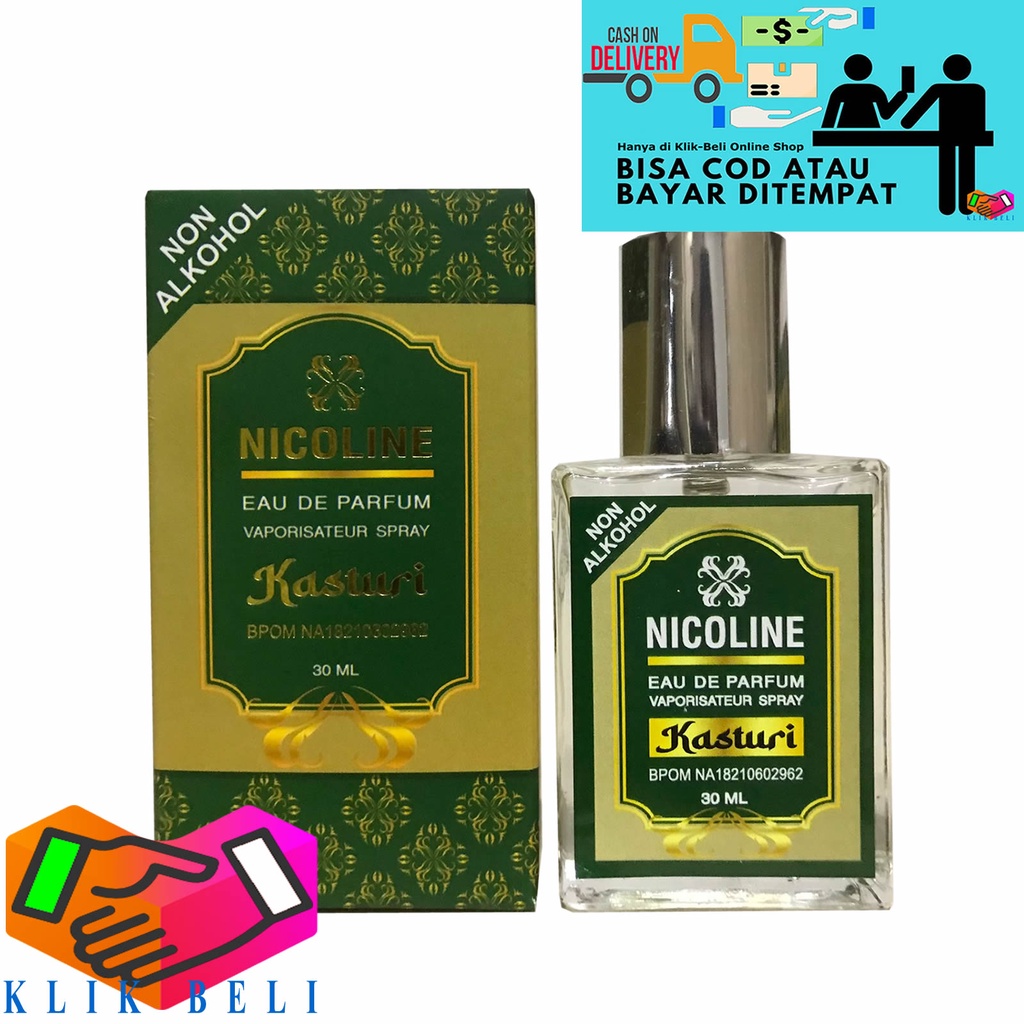 Nicoline Parfum Kasturi Sunnah Eau De Perfume Halal Pria Wanita Unisex Vaporisateur Spray Non-Alkohol