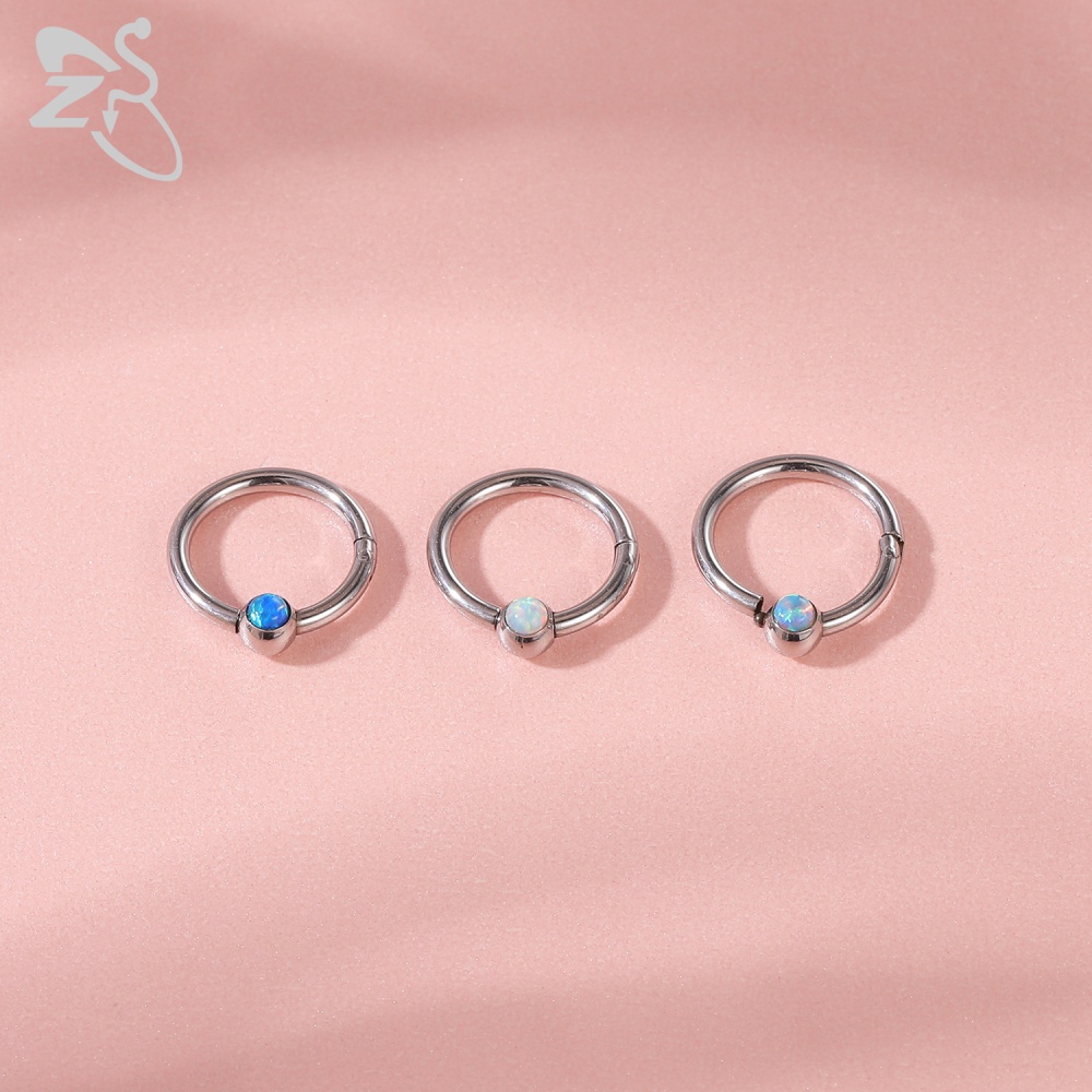 1pc Anting Tindik Hidung / Bibir / Telinga Bentuk Bulan Sabit Bahan Stainless Steel 316l 8mm