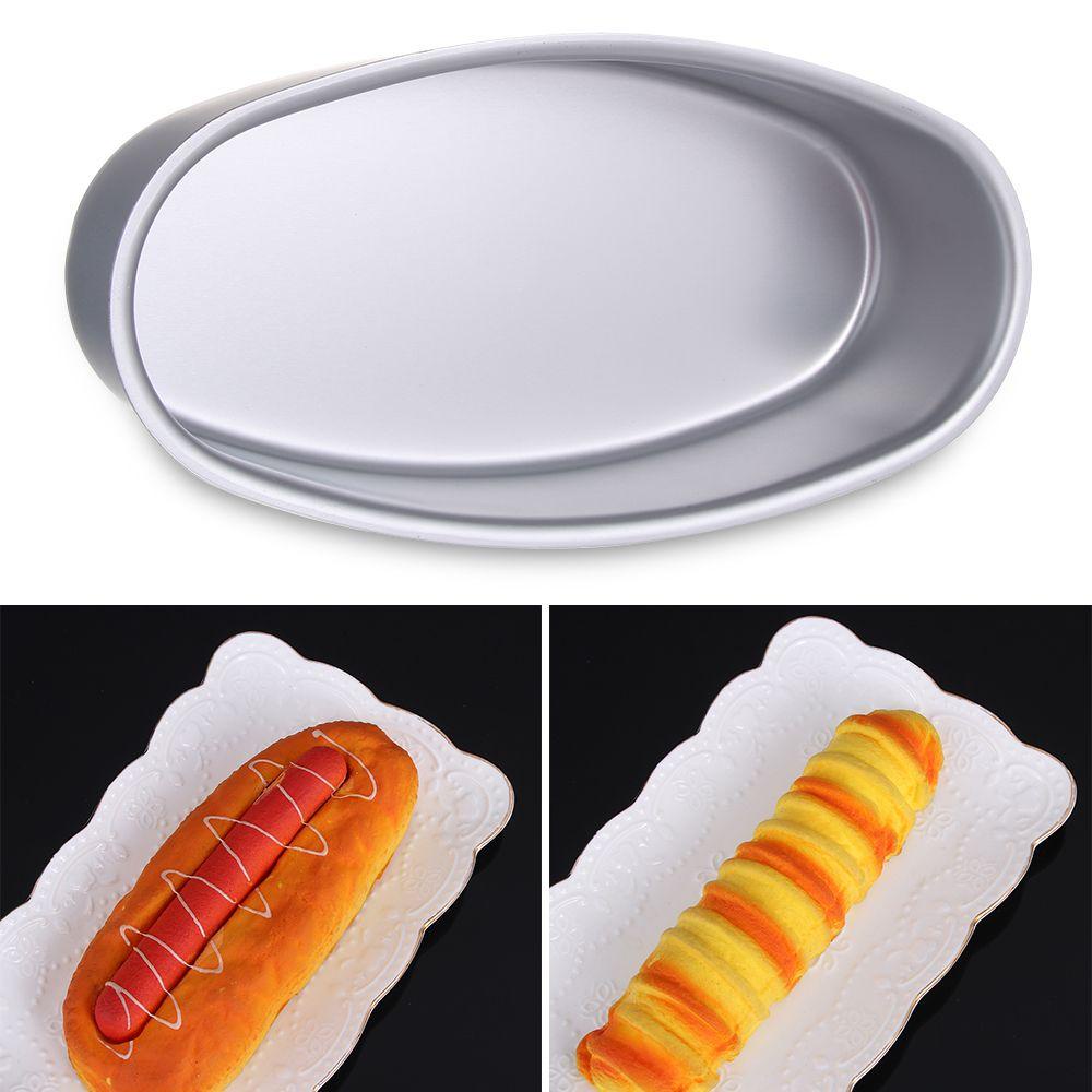 1 / 2PCS Cetakan Roti Panggang Bentuk Oval Bahan Aluminum Alloy