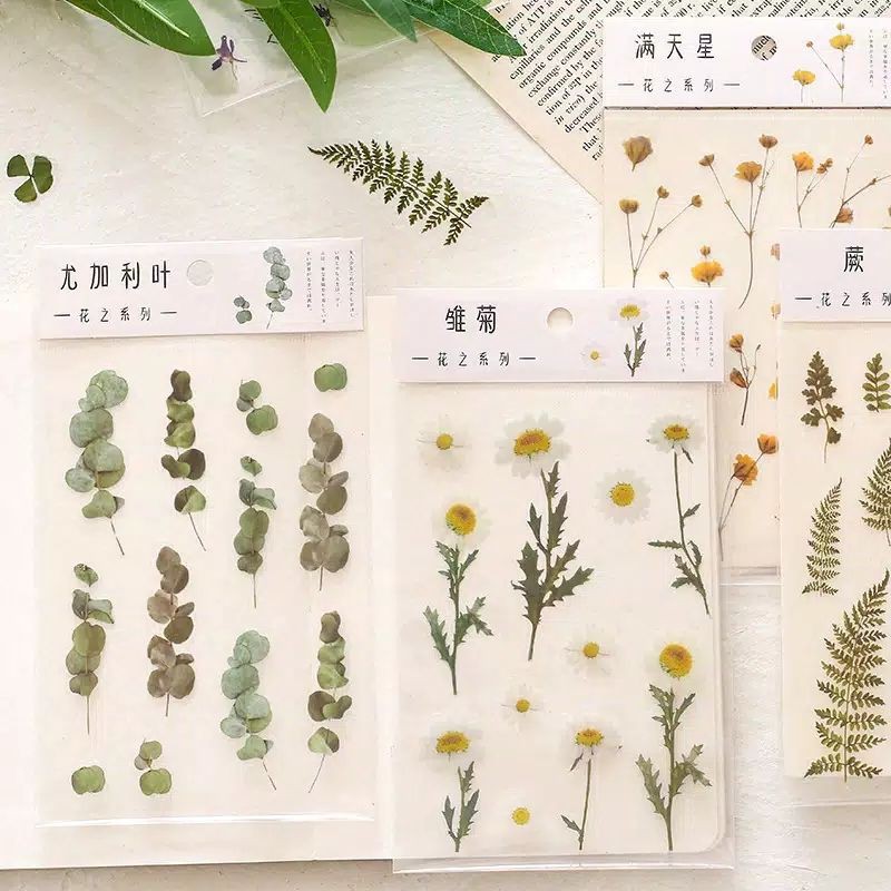 

[1Lbr] DIY sticker sheet deco dinding bunga daisy aesthetic untuk journal bujo