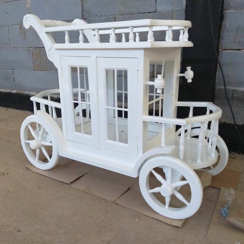 MEJA TEH TROLI KRETA DORONG / furnitur jepara