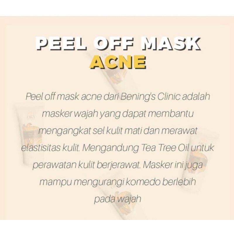 Peel Off Mask Acne | Masker Peel Off Jerawat / Benings clinic By Dr Oky pratama