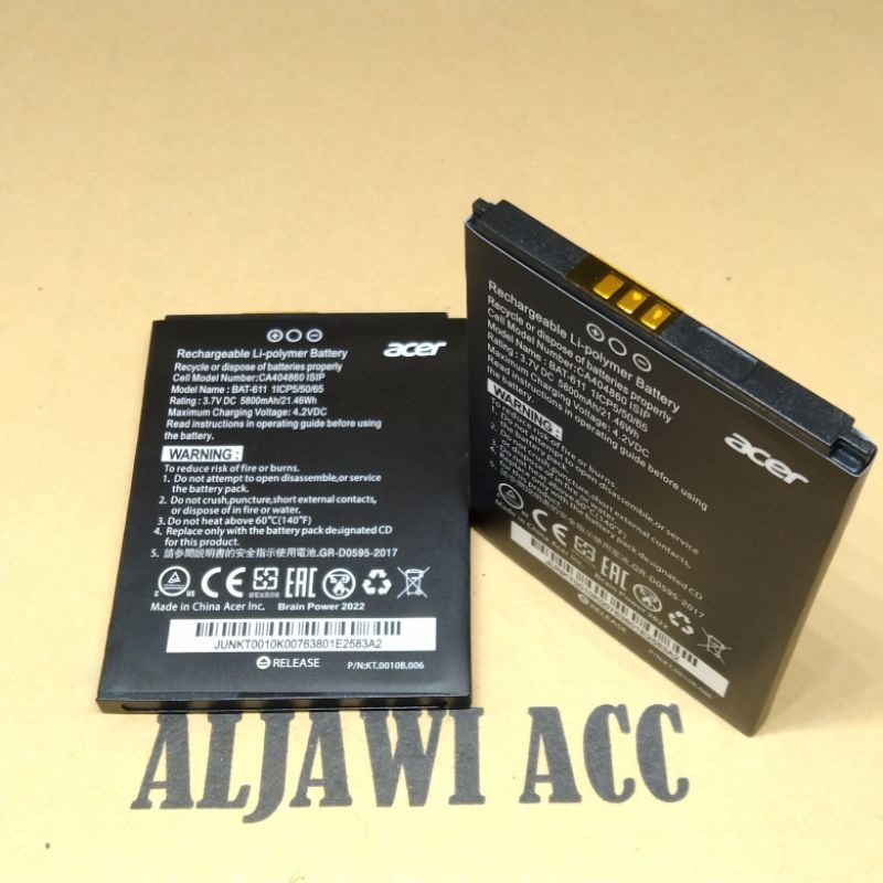 Batre Bt Baterai Battery Acer Liquid Z4 /Z140 /Z160 /A611 BAT-611 Original Battery Hp