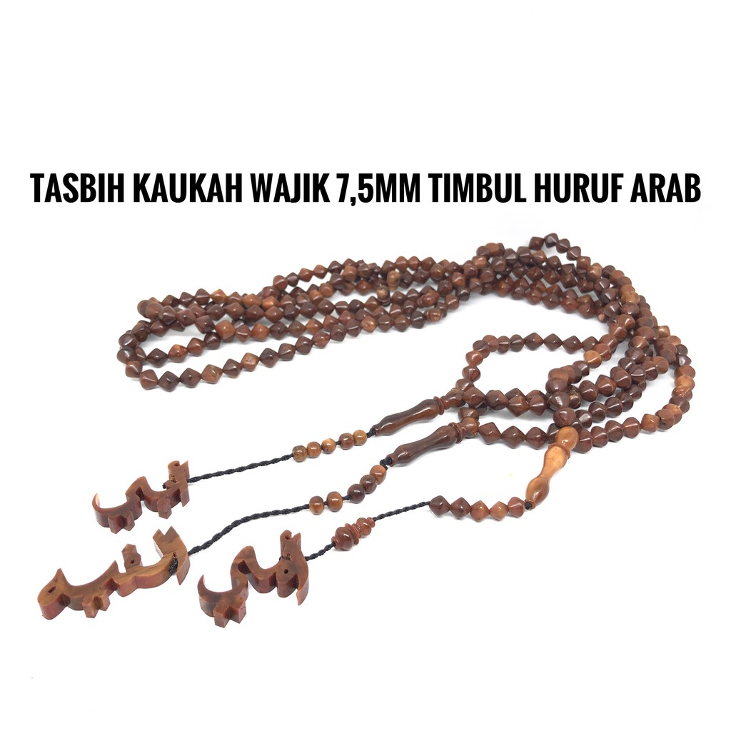 Tasbih kaukah wajik huruf timbul arab latin