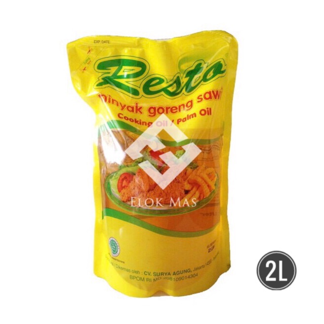 

Minyak Goreng RESTO 2L / 2000ml Kemasan Pouch Refill Minyak Goreng Sawit / 2Liter Liter Ltr 2000 ml